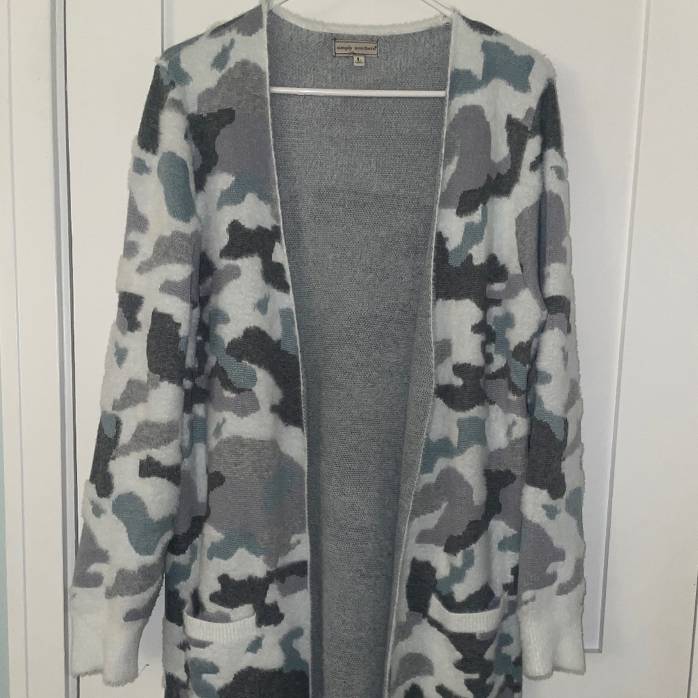 Simply southern camo cardigan-large